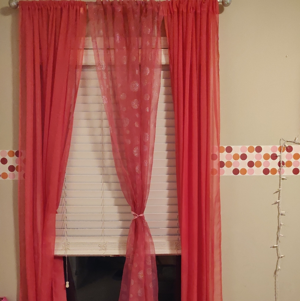Pink curtains